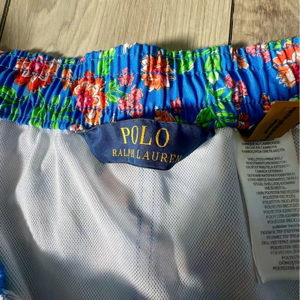 Polo Ralph Lauren Blue Floral Pattern Traveler Swim Trunks men’s 4XB